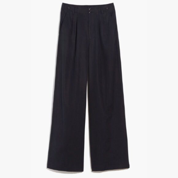 Madewell Wide-Leg Pleated Trousers – Black (Size 2T, Fair Trade Certified) - Picture 2 of 9